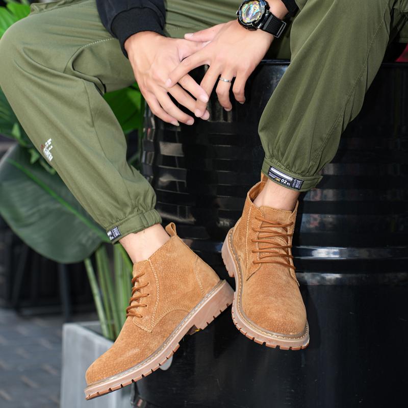 2024 New Arrival Men Leather Fashion High Top Shoes All-match Male Comfortable Motorcycle Boots Luxury Brand Male Ankle Boots