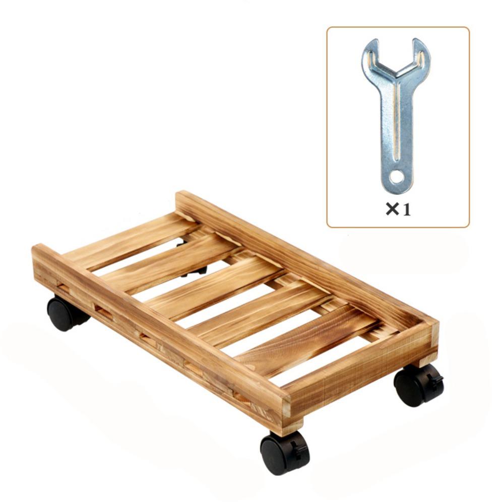 With Brake Storage Rack Wooden Chassis Tray Home Decor Desktop Computer Host Bracket  Indoor