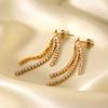 Light Luxury Tassel Zircon Earrings Hypoallergenic Titanium Steel Elegant Dangle Earrings for Women
