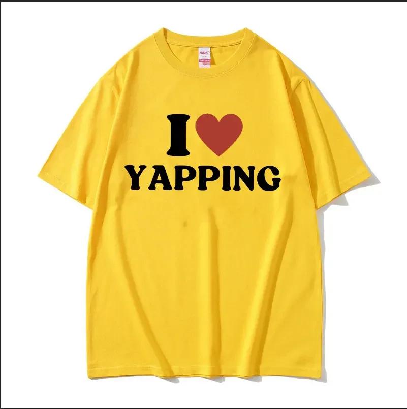 Funny I Love Professional Yapper Letter Graphic Tee Shirt  Women O-Neck High Quality Fashion Oversized Cotton T-shirts Summer