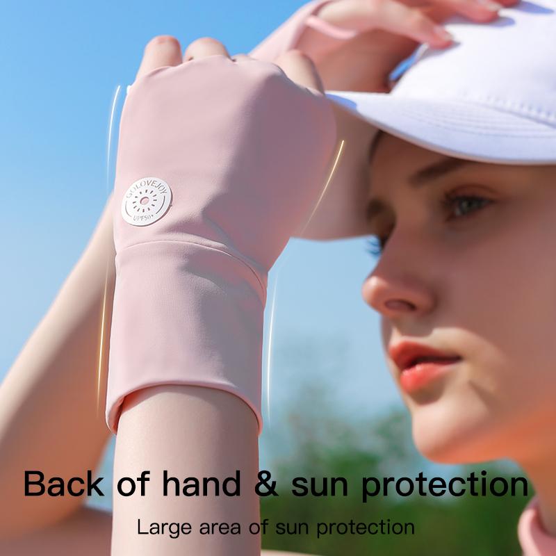 REXCHI High Quality Golf Sunblock Gloves Upf 50+ 98% Uv Block Nylon Ice Silk Uv Protection Driving Gloves Golf Gloves for Women