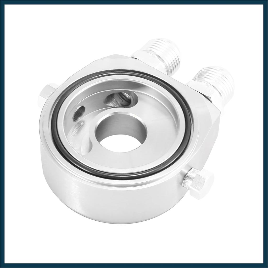 Universal Car Aluminum Alloy Oil Filter Cooler Sandwich Thread Plate Adapter Oil Cooler Kit Silver Tone M20x1.5 1/8 NPT Automotive Parts