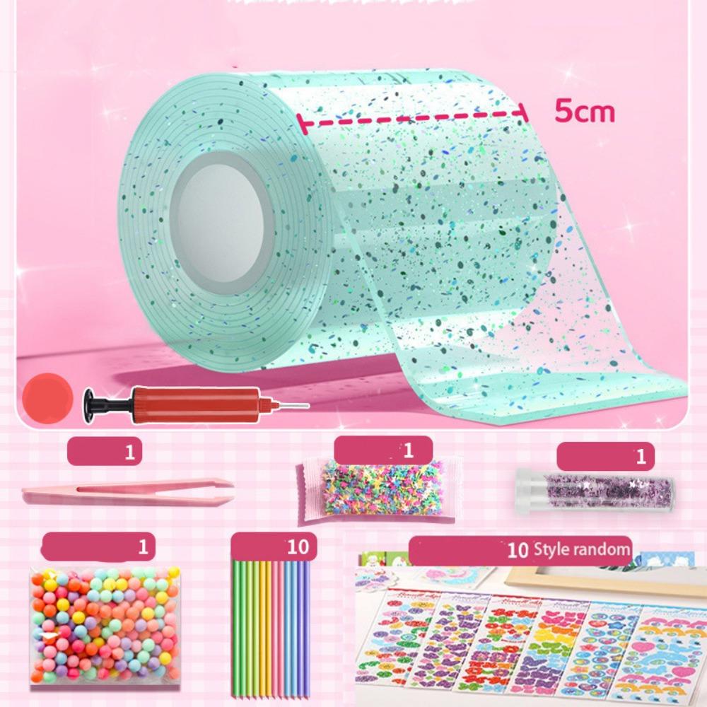 Transparent Blowing Bubble Full Set Reusable Nano Tape Crafts Nano Tape Toys School Supplies