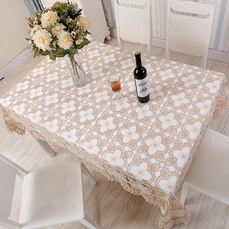 

Европейская вышитая скатерть Кружевная Ажурная Водорастворимая ткань Декор для журнального столика Покрытие для прикроватной тумбочки Элегантный Декор для дома 60*60cm