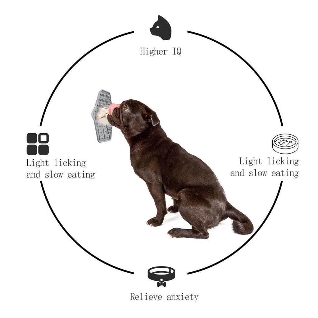 Silicone Square Shape Dog Slow Feeder Lick Mat with Suction Cup for Anxiety Relief and Calming Bathing Pets Bowls