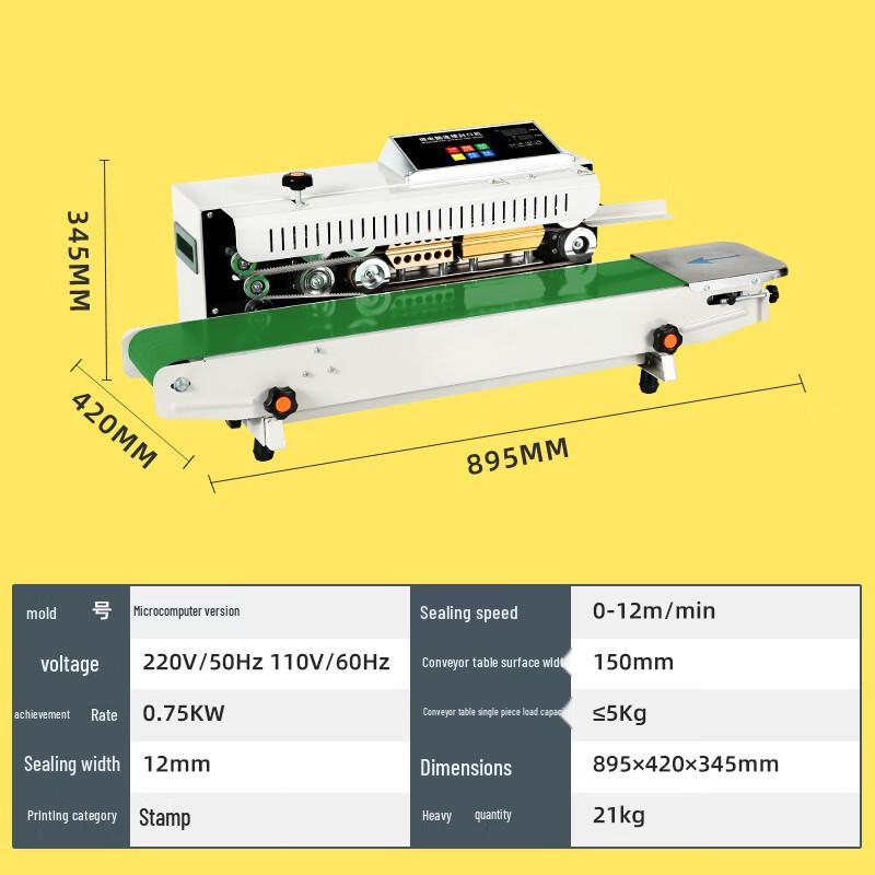 Zhi Shi FR-900 Commercial Continuous Desktop Sealing Machine