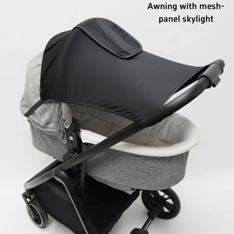 Black Elastic Mesh Stroller Sun Canopy Protection  Sun Shade Adjustable Stretchable Design Lightweight Portable Baby Carriages