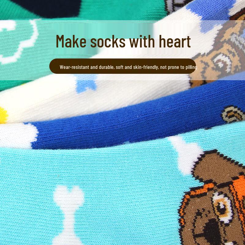 PAW PATROL Kids' Mid-Calf Cotton Socks (5 Pairs)