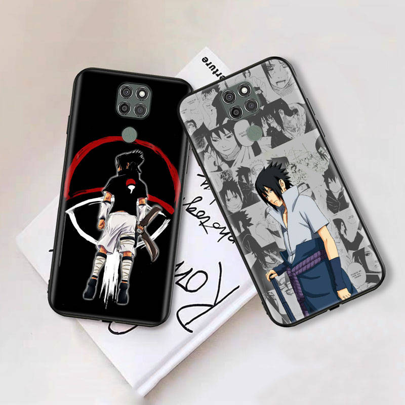 Black Case for iPhone 16 15 Plus 14 13 12 11 Pro 8 6 SE XR XS Max P30 Nova 5T Y5P Y6 Y7 Y8P Y9 Realme C30 C33 C31 W-80 Naruto Uchiha Sasuke