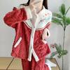 New Chinese Style Pajama Set Autumn Winter Coral Fleece Nightwear Thickened Warm Home Wear Women's Flannel Plush Sleepwear