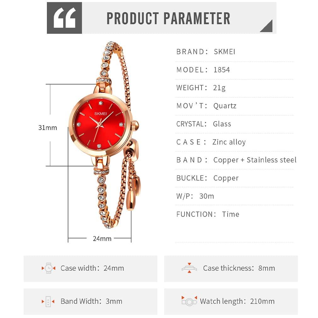Bracelet Gold Quartz Red Bangle Watch Women's Watch, Cute, Stylish, Waterproof, Casual, Movement, Simple, Brand-Name, High-Quality, Gift, Luxury,