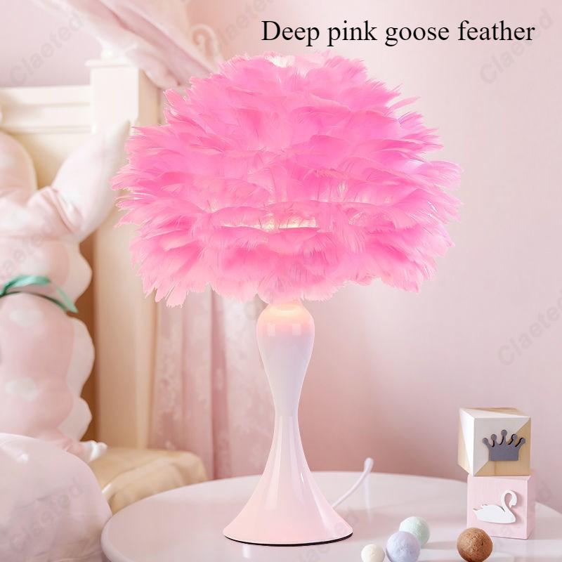 Kreative Neue LED-Feder-Tischlampe Schlafzimmer Nachttisch Warm Romantisch Dekorative Atmosphärenbeleuchtung Lampen