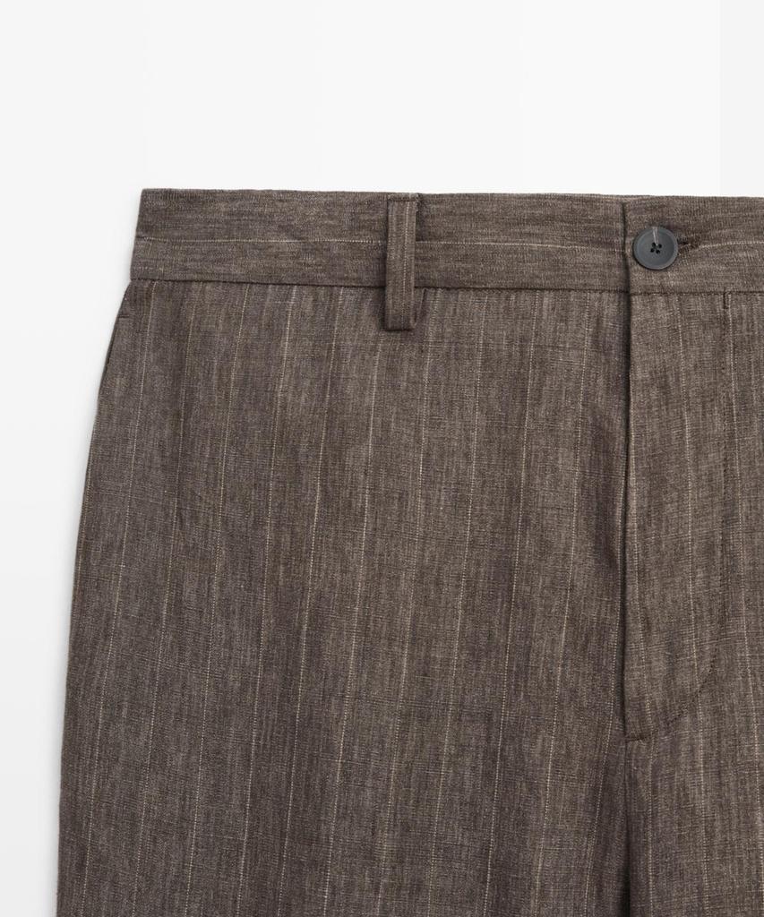 Masimodutti Linen Striped Pants