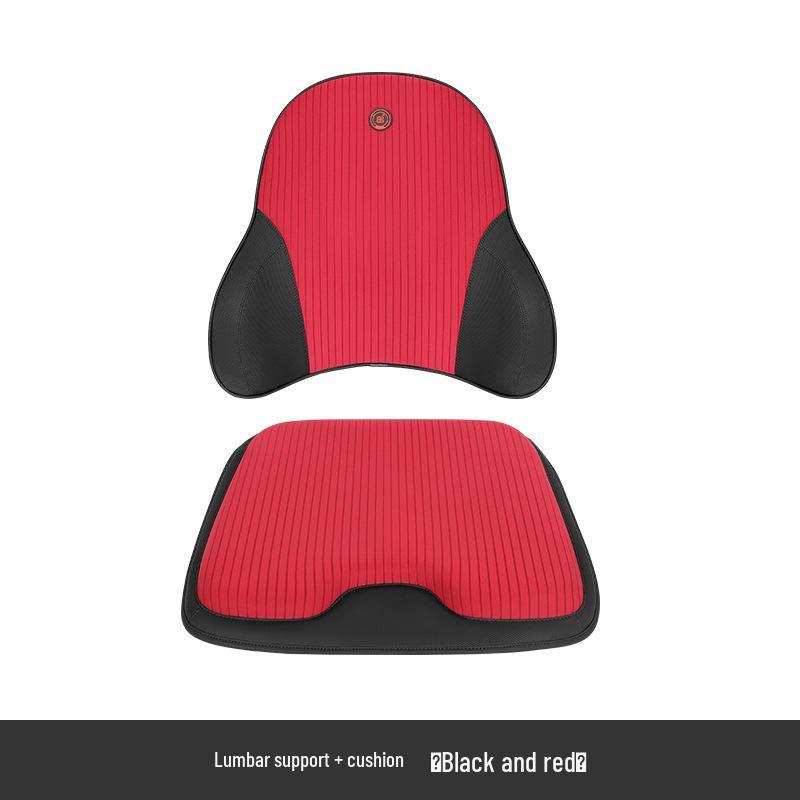 Electric Massage Lumbar Support Pillow - Memory Foam Car Seat Cushion with Remote Control.