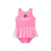 Girls' Strawberry One-Piece Swimsuit with Mesh Skirt - Quick-Drying and Breathable Pink Tankini