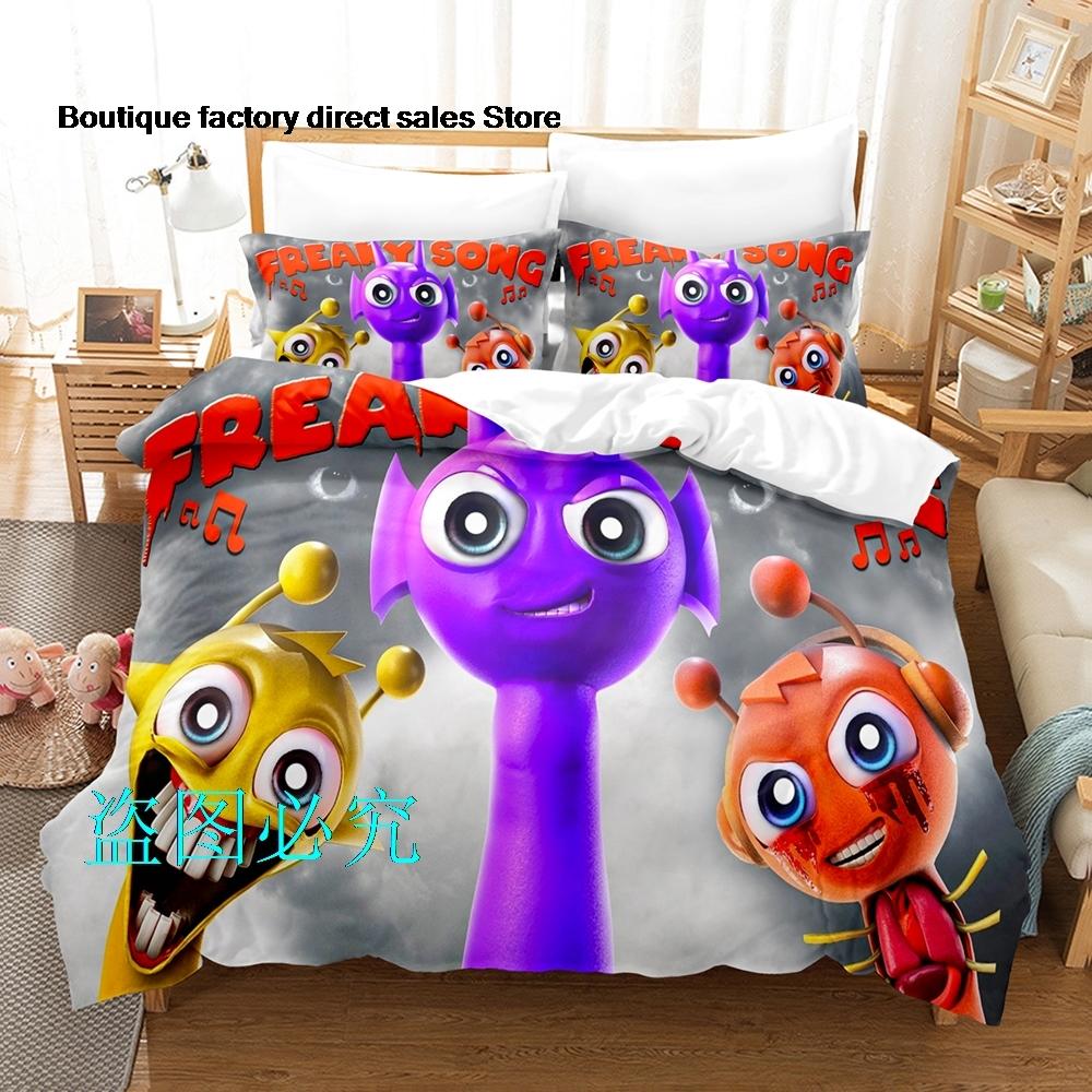 Sprunki Bedding Set Single Twin Full Queen King Size Bed Set Adult Kid Bedroom Duvetcover Sets Anime parure de lit Bed