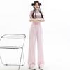 Light Pink High Waist Wide Leg Jeans Women's Spring and Autumn New Loose Drape Tall Straight Mopping Pants