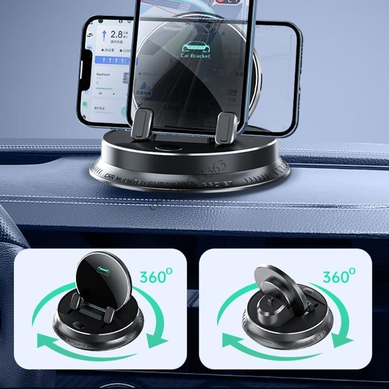 090E Car Dashboard Phone Mount Auto Locking Pad No Residues Rotating Stable Phone Stand