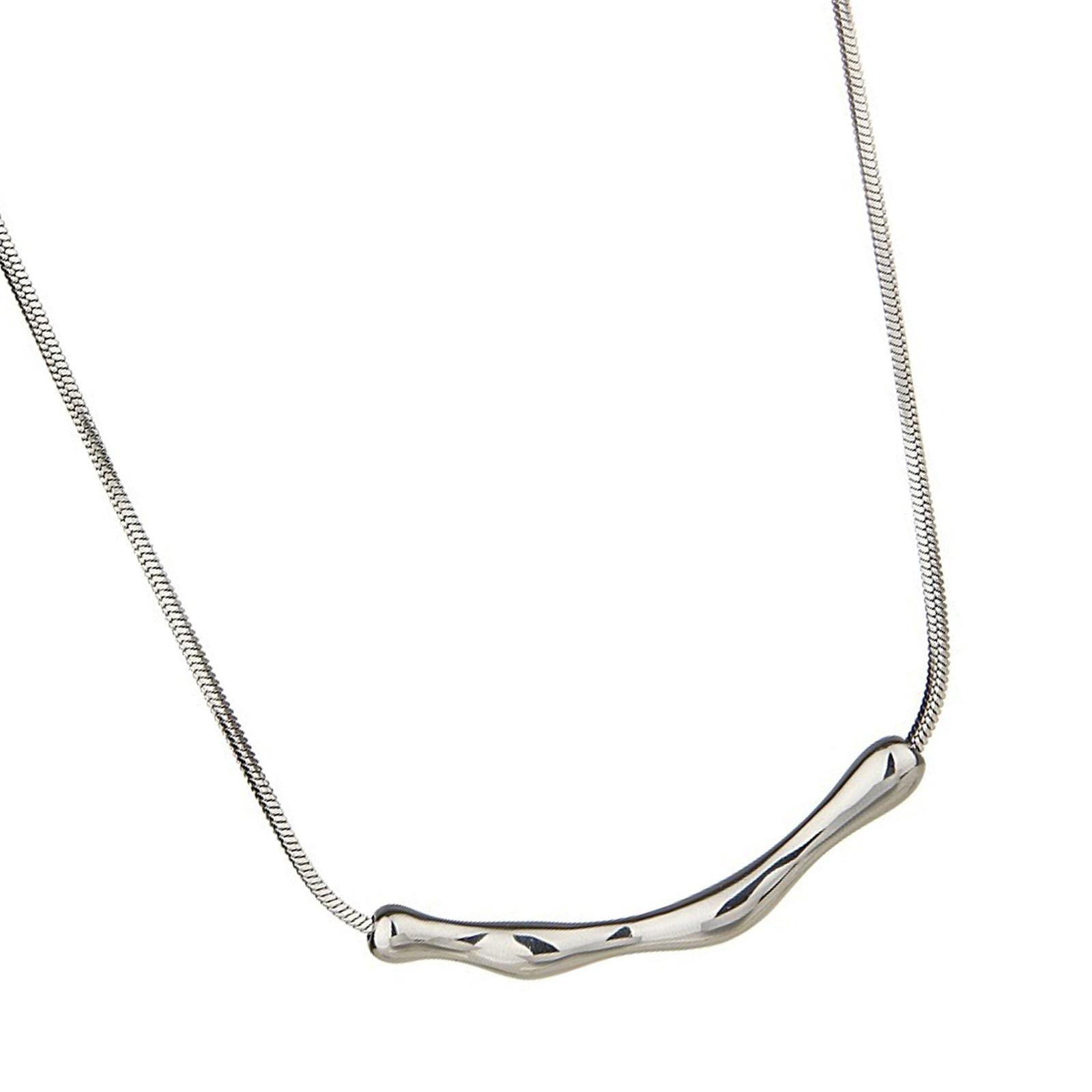 

Ожерелье-цепочка из титановой стали для ключицы, уникальное ожерелье с подвеской, модное короткое ожерелье, металлическая текстура, подарок для женщин серебряный