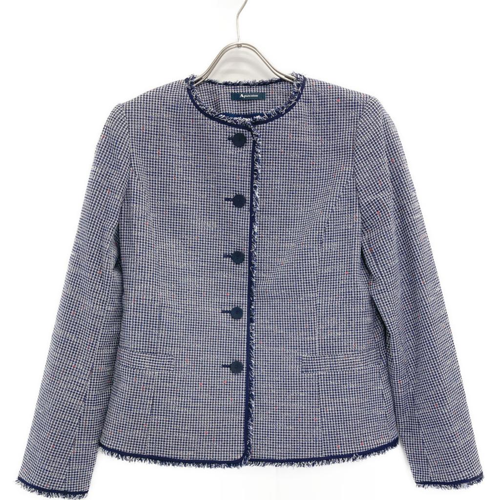 Aquascutum Navy Fancy Tweed Jacket Jacket 10 NavyUsed