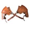 Medieval Shoulder Pauldron Knight Adjustable Brown Buckle Steampunk Shoulder Armors Cover Cape for Cosplay Party Men Costume