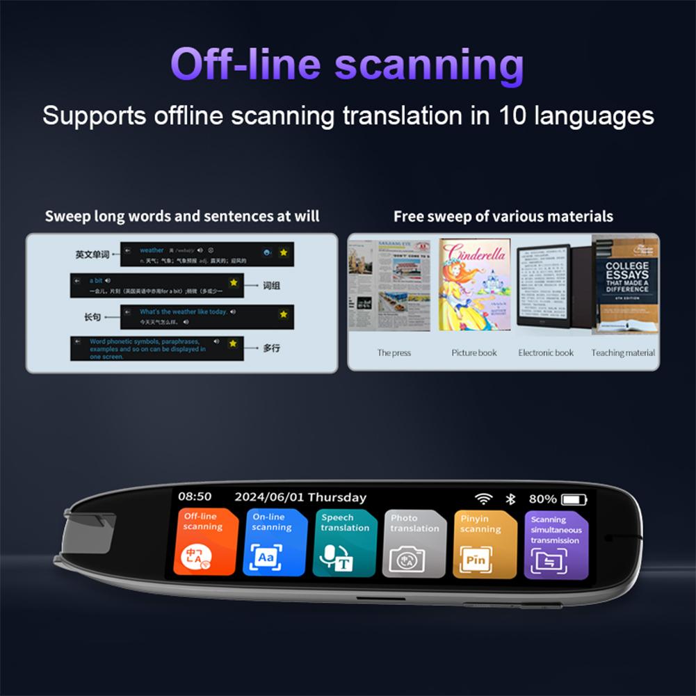 S65 Pro Language Translation Pen Scan Reader Pen 142 Language Translator Device Voice Translator for Learners Travel Business