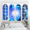 Балконное окно пейзаж гобелен настенный в стиле бохо простыня диван одеяло эстетика гостиная спальня украшение стены