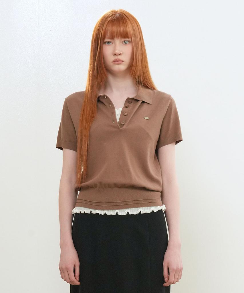 GENERALIDEA Airy Essential Collar Half Knit [Mocha] / Wbe2L05513