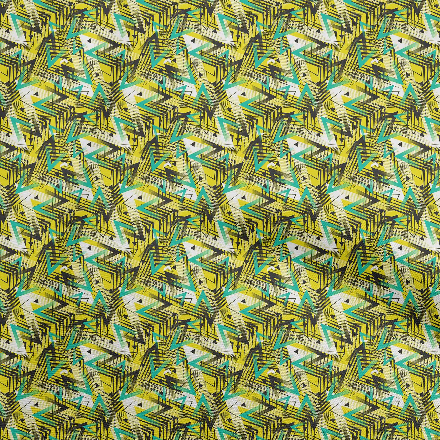 

oneOone Cotton Flex Dark Olive Green Fabric Geometric Diy Clothing Quilting Fabric Print Fabric By Yard 40 Inch 42 Inch Wide - Viscose Chiffon жовтий