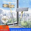 Chenille Double-Sided High-Rise Window Squeegee with Extended Pole