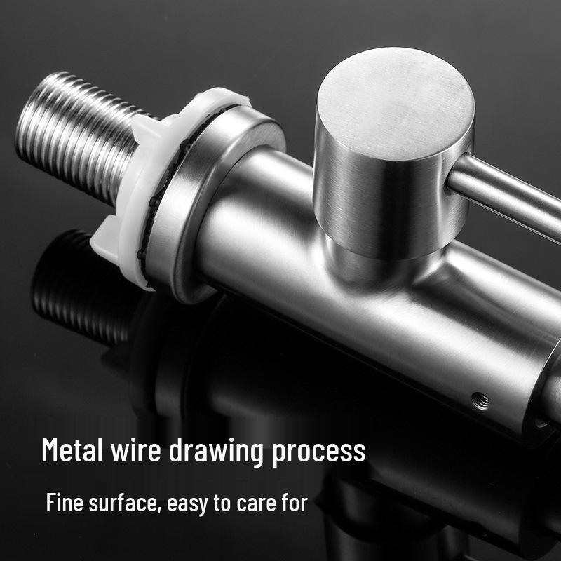 304 Stainless Steel Single Handle Kitchen Faucet, 180° Rotating Large Bend for Cold Water