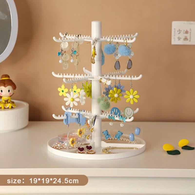 2/3/4-Tiers Jewelry Organizers Display Stand with Tray Plastic Necklace Earring Holder Jewelry Storage Display Tower