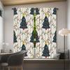 Christmas Tree Snowflake Pattern Printed Curtains Decorations Home Room Curtain Set Of 2 Made Polyester Washable