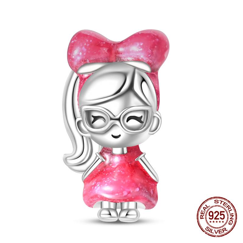 Fit Charms Fororiginal Bracelet Diy Pink Ponytail Little Girl Boycopper Jewelry Making For Women Giftnew