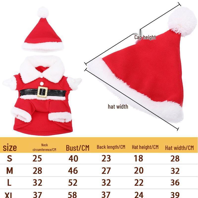 3D Pet Christmas Set: Hat & Costume for Cats and Small Dogs