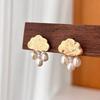 Classic dreamy glossy pattern cloud earings stud exquisite tassel pearl earrings for women banquet wedding  gifts