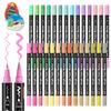 Shuttle Art Acrylic Marker Pastel Brush and Fine Twin Acrylic Paint for Writing On and Art Gift Pens, Colors, 28-Color Set, Tip, Pen, Pens,