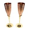 Copper Plated Brass Wine Goblet Champagne Flutes Coupes Glasses Set of Two