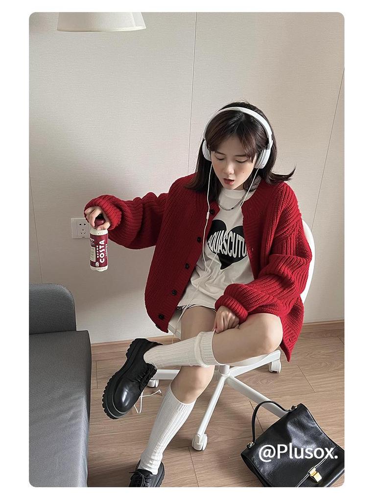 Plusox Women's Beige Cotton Over-the-Knee Warm Socks - Autumn/Winter Collection