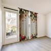 2 stuks Rode Kerst Bedrukte Semi-Verduisterende Gordijnen met Groene Takken en Gouden Ballen Drapes voor Woonkamer Slaapkamer