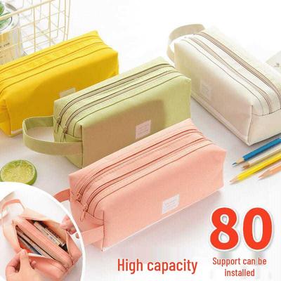 Trousse à crayons double couche en tissu Oxford - Trousse grande capacité pour étudiants