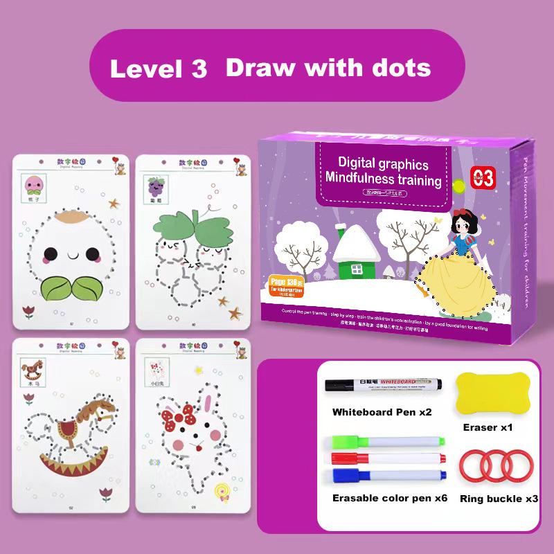 Zabawki Montessori do matematyki Tablet do rysowania z pisakiem Trening kontroli dłoni Gra w dopasowywanie matematyczne Książka Zabawki edukacyjne do nauki Dla dzieci