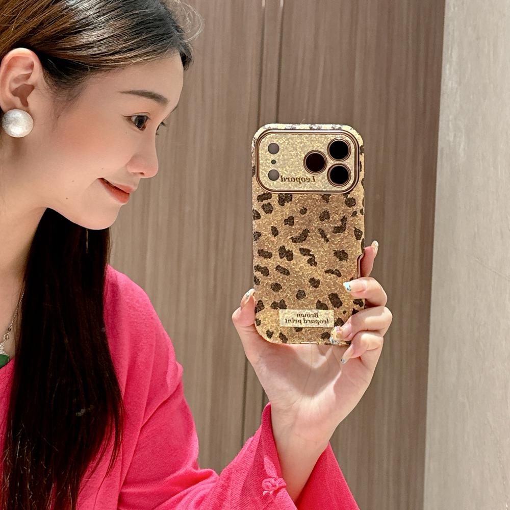 KEYSION Fashion Cute Leopard Print Phone Case for iPhone 14 15 16 17 Pro Max Rounded Edges Shockproof Cover for iPhone 15 16 17