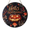 Round Pumpkin Head Art Decoration 2D Wreath Sign Door Decor Hanging Pendant  Garden