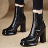 Fashion Short Cylinder Fashion Boots 2025 Platform Block Heel High Heel Booties for Women