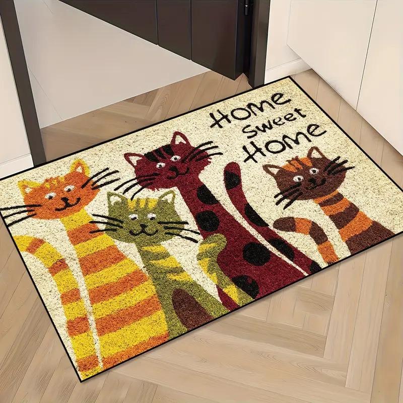 Pet Theme Door Mat With Cute Sloth Corgi Dog Cartoon Patterns Soft Decorative Entryway Rug For Home Indoor  Pet Lovers Decor