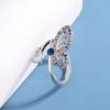 Fashiona Temperament Colorful Diamond Inlay 925 Sterling Silver Personality Creative Butterfly Opening Rings  R055