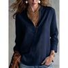 TIFICY Moda feminina casual primavera outono cor sólida estampa manga comprida blusas e camisas