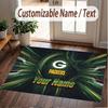Custom Rug Green Bay Packers Pattern Print Name Text Soft Non‑Slip Floor Carpet for Home Indoor Decoration