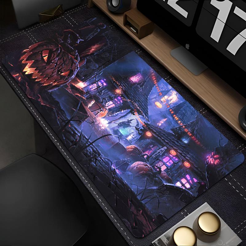 Large Terror Castle Mouse Pad Computer Halloween Night Keyboard Rug XXL Anime Gamer Mousepad Laptop Extended Desk Mat Mausepad